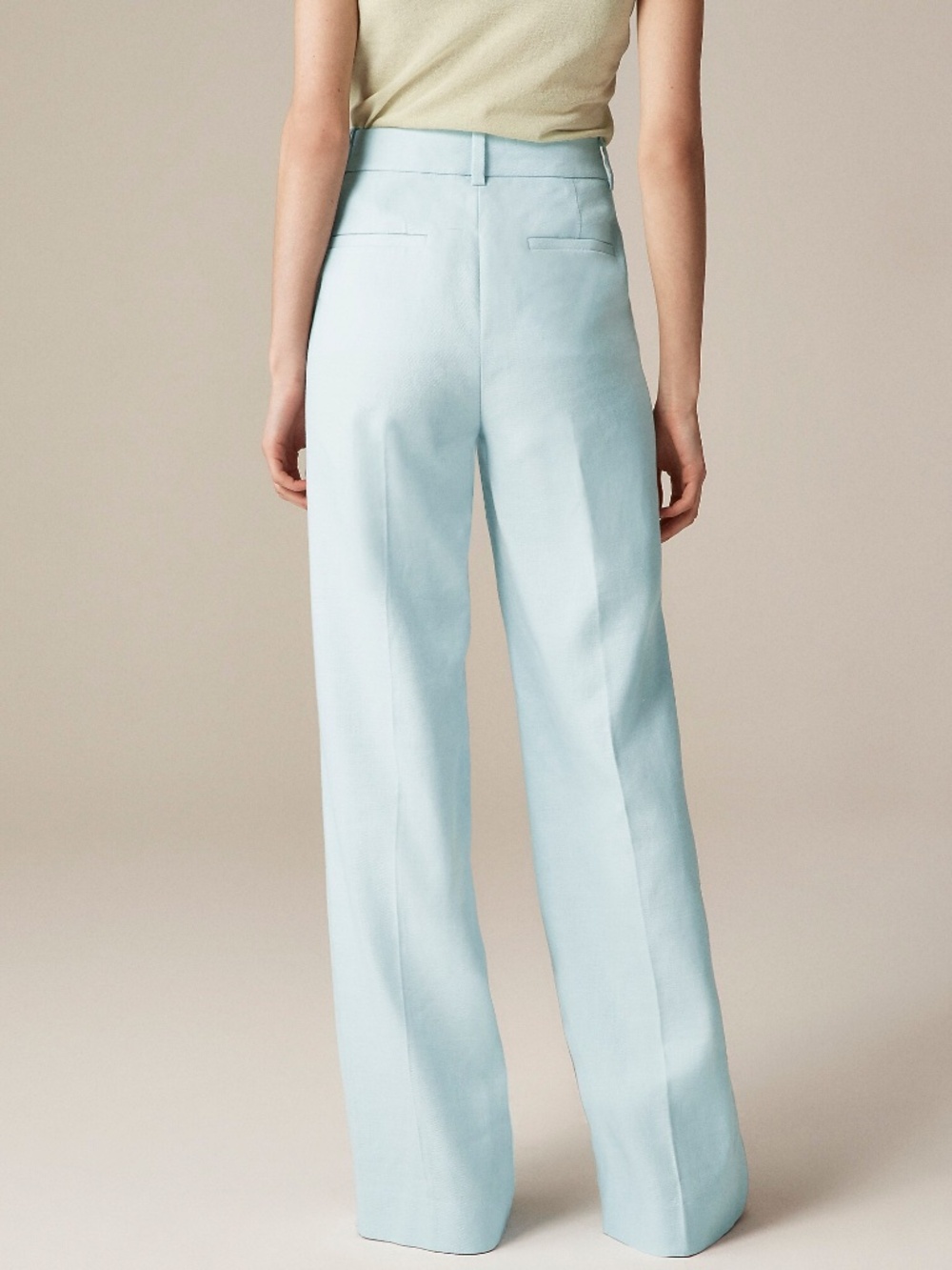 New JCREW Size 4 T Tall Carolina Flare Pant Stretch Linen Blend Edgewater BZ414 - Picture 3 of 5